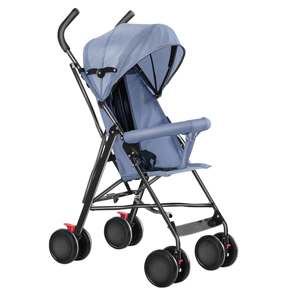 homewell Kinderwagen CITY Buggy Kinderbuggy klappbar Sportwagen Faltbar mit Sicherheitsgurt und Sonnendach 0-4 Jahre bis 22 kg federleichter kompakter Buggy (Blau)