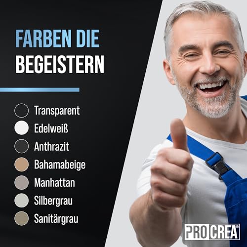 PROCREA® 1x Premium Sanitärsilikon Bad & Küche (Bahamabeige) [mit Anti-Schimmel-Formel] Dichtmasse für innen & außen - Universal Silikon in Profi-Qualität (beige) - Made In Germany