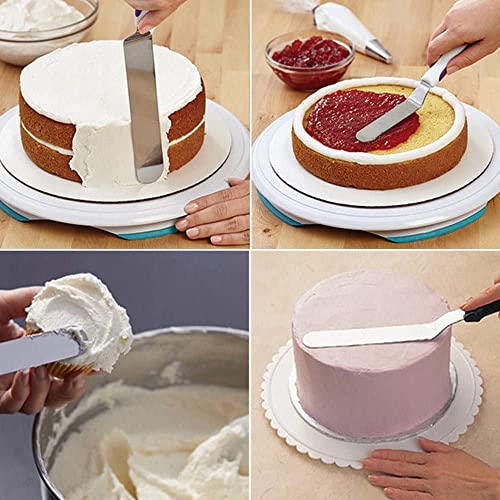 Foto von Neylokfen Winkelpalette Edelstahl Set Winkelpalette Torte Edelstahl Kuchenmesser Angled Icing Spatula Tortenmesser zum Backen, Torten selber machen, Tortendekoration (Silber)