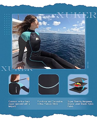 Xuker Wetsuit Women, 2Mm Neoprene Long Sleeve Full Body Back Zip Wet Suit In Cold Water For Diving Surfing Snorkeling Kayaking Swimming Scuba Water Sports #TOP2