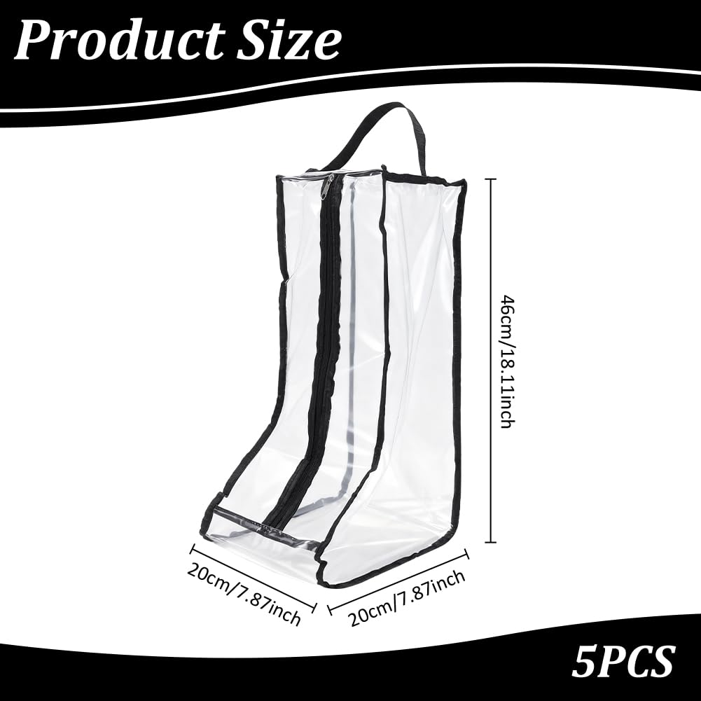 UNICRAFTALE - Bolsas de almacenamiento para botas portátiles de PVC impermeable a prueba de polvo, organizador de botas grandes para viajes, protector de zapatos, bolsa de transporte con asa para