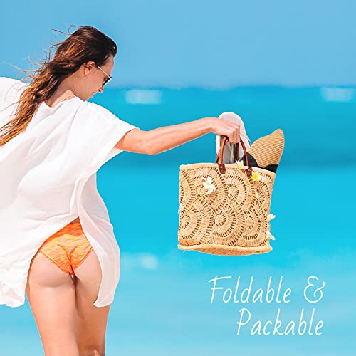 Pleneal BA15KQZYMA23 Beach Sun Hats For Women, Wide Brim Straw Hat thumb #5