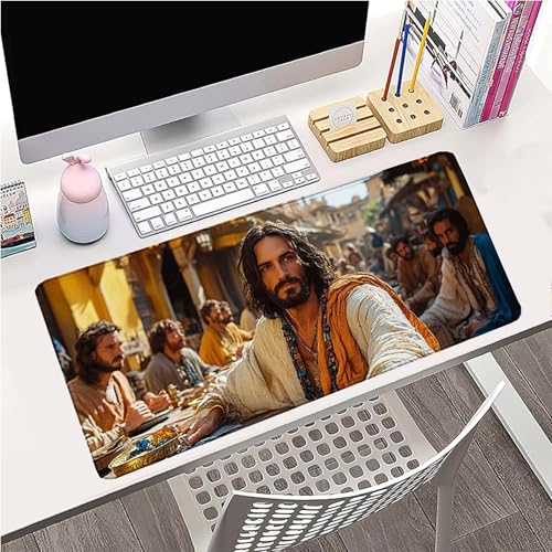 Sous-main de bureau jaune grand format pour votre espace PC