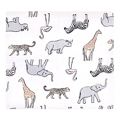 Image of Hudson Baby Unisex Baby Cotton Flannel Receiving Blankets, Modern Pink Safari, One Size