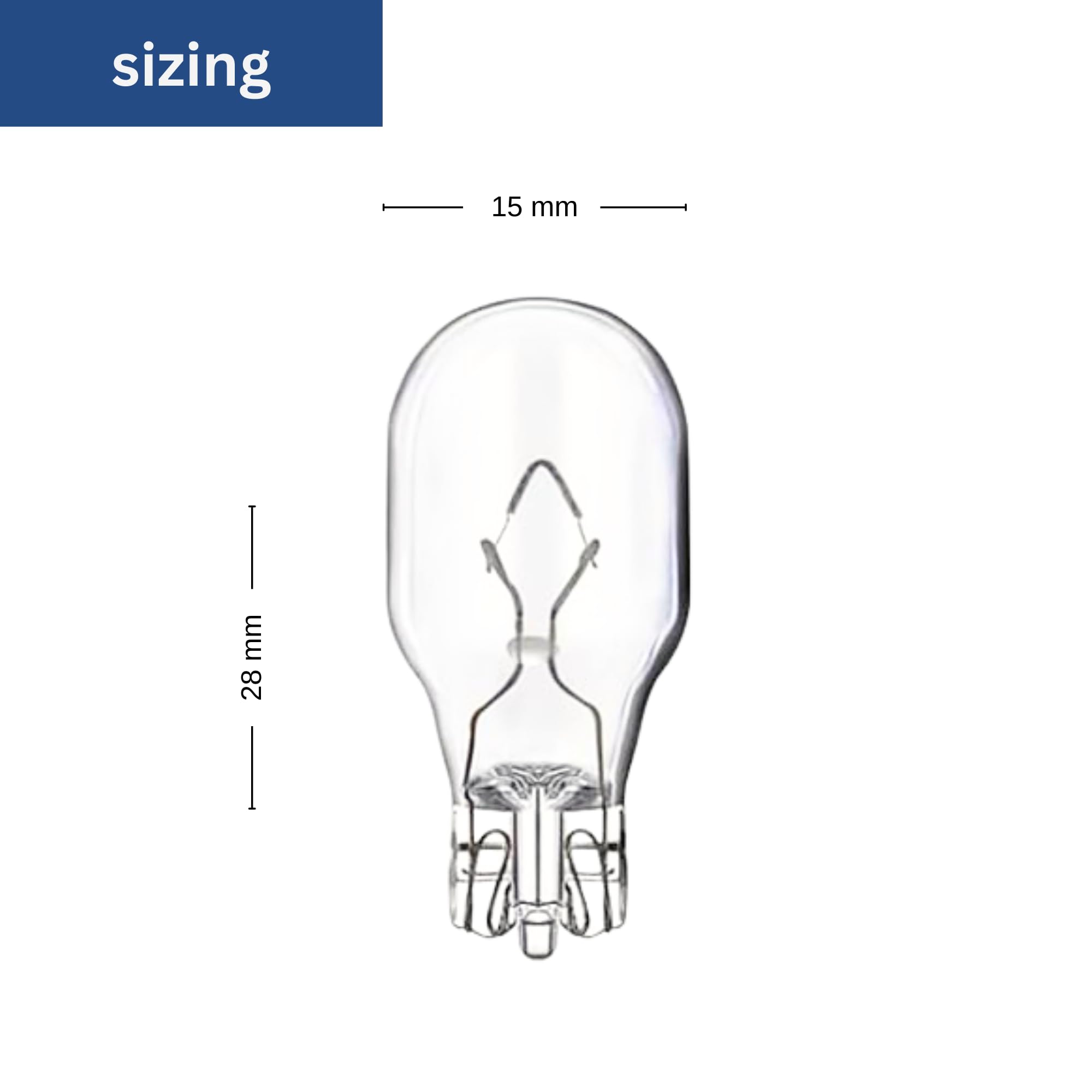 TBE LIGHTING Bombillas de repuesto para freno de coche, bombilla de marcha atrás, luces de matrícula, indicadores, parte 955/921B W16W, regulable, 18 W, xenón, sin tapa, base de cuña T5, 12 voltios