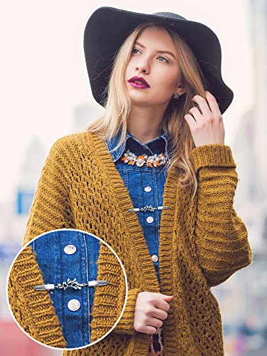 Image of Hicarer 6 Pieces Vintage Shirt Dress Cardigan Clip, Waist Clip for Women, Sweater Shawl Brooch Jacket for Clothing