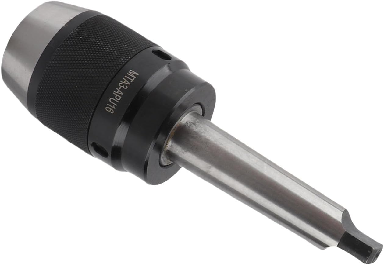 MTA3-APU16 Keyless Drill Chuck for CNC Milling Machine - Flat Tail Design, Tooling, High Performance Integrated Chuck for Lathes, Drilling, and Machine Shop Industrial Use
