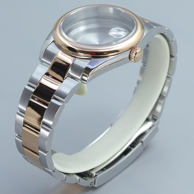 36/39mm Men's Waterproof Stainless Steel Rose Gold Watch Case for NH35/34/36/38 Miyota8215 Movement