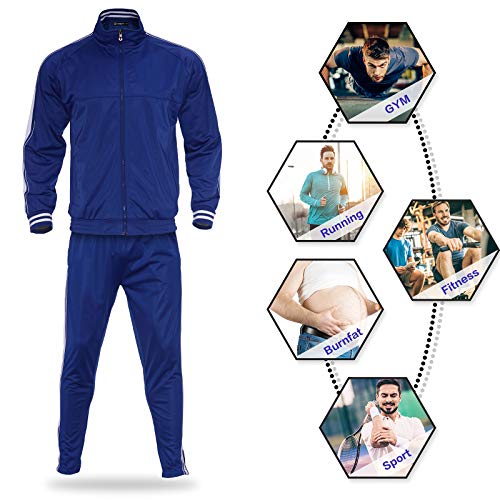 R Rambler 1985 Mens Sweatsuits 2 Piece Casual Athletic Long Sleeve Tracksuit Set Jogging Suit For Running,Exercise,Traning(Blue,4Xl) #TOP5