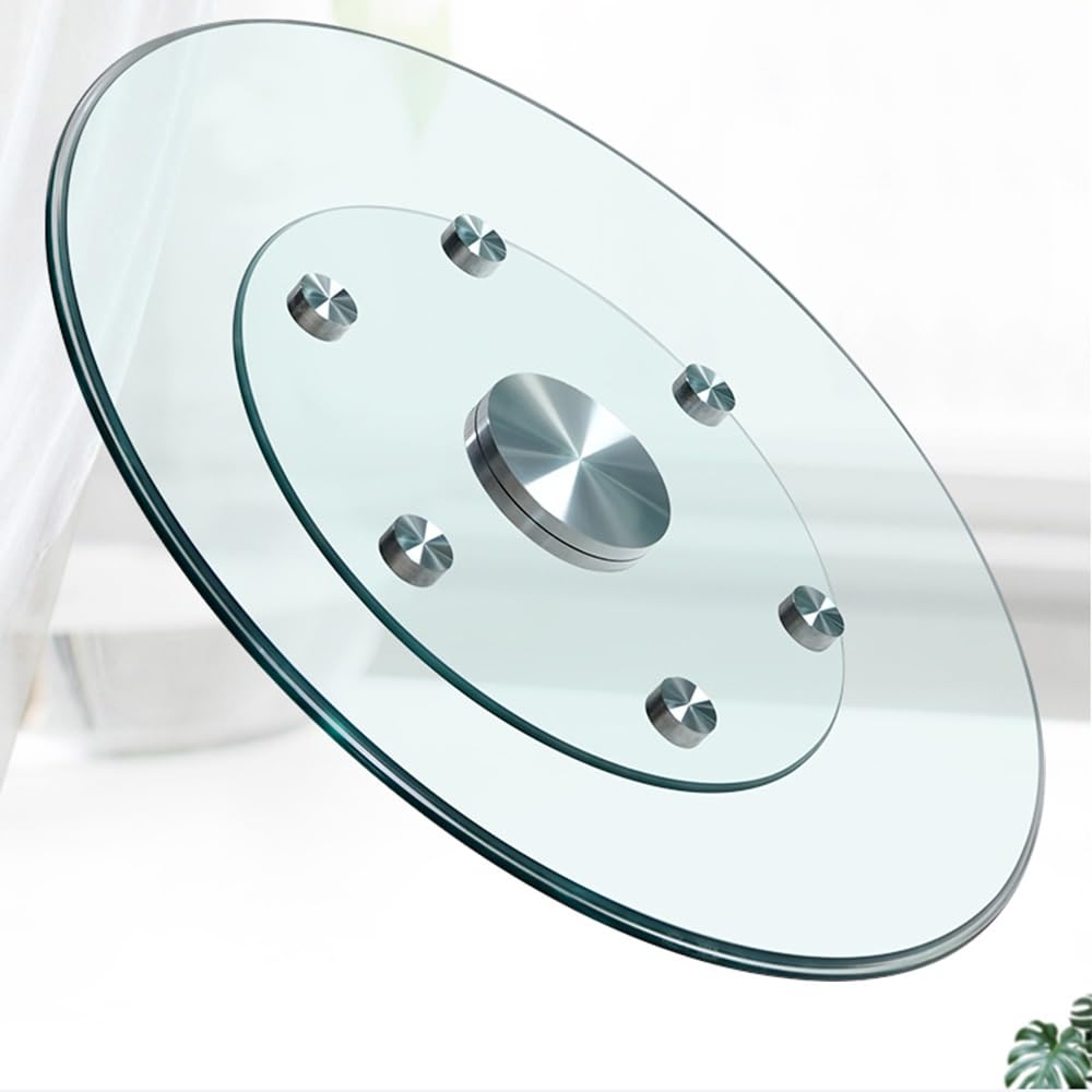 Verre Assiette De Service 60 70 80 90 100cm Rond Plaque Tournante Lazy Susan Plateau Tournant pour Table De Restaurant Hôtel, Pas Facile À Incliner(36 inch(90cm))