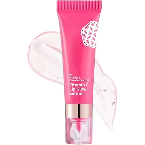Vitamin C Lip Glow Serum,Day & Night Moisturizing Treatment,Sheer Color Changing Lip Hydrating Gel Serum,Non-Sticky Plumping Effect,Overnight Lip Essence(0.28oz)