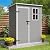 Gizoon 5x3 FT Resin Outdoor Storage Shed with Floor, Waterproof Lockable Storage Shed with Window, Plastic Outside Tool Storage Shed for Garden, Backyard, Patio, Lawn, Gray