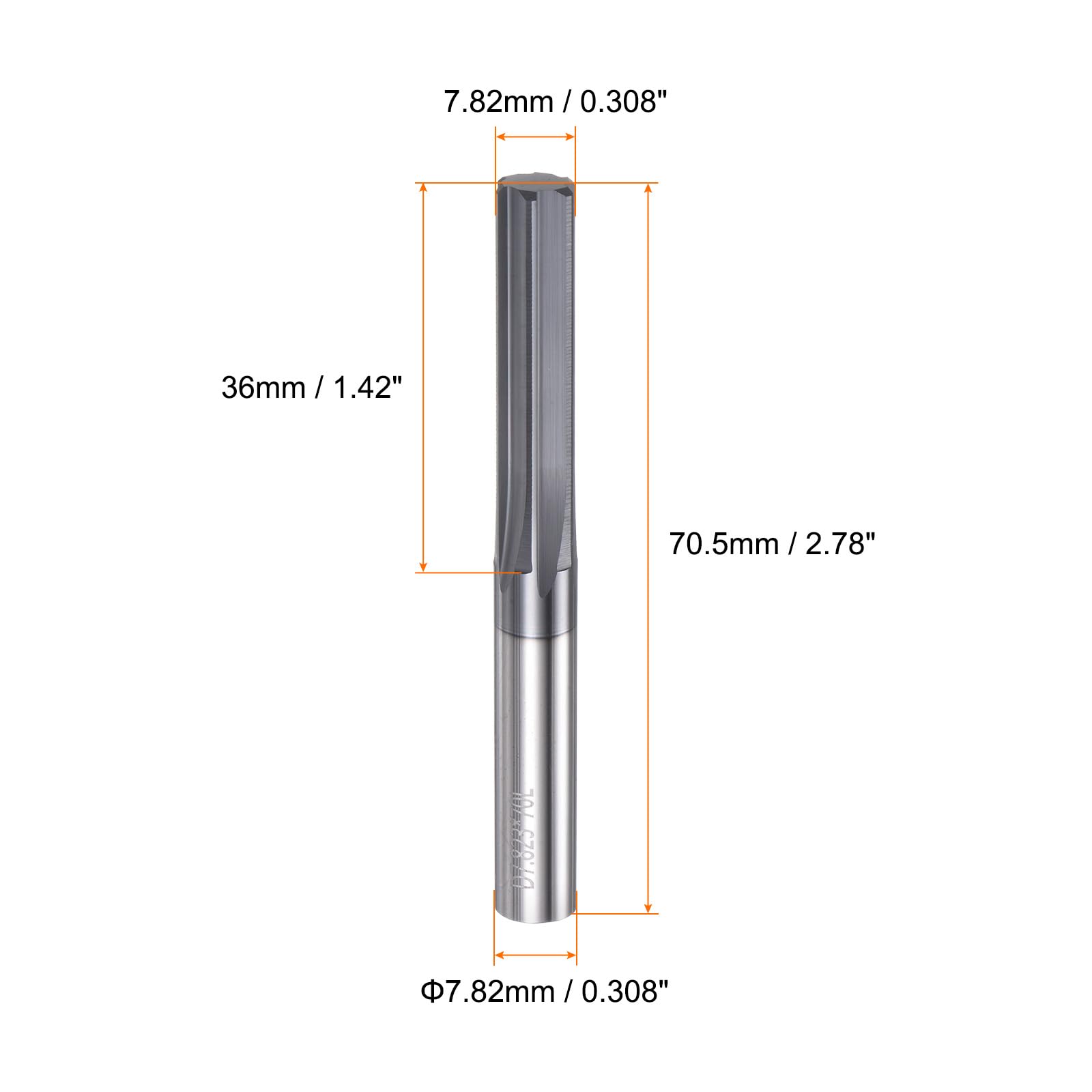 QUARKZMAN Alesatore A Percussione In Carburo 0.308" (7.82mm) Diametro A Scanalature Diritte A Codolo Cilindrico Utensile Per Alesatura Per Metallo E Torni Centri Di Lavorazione CNC.