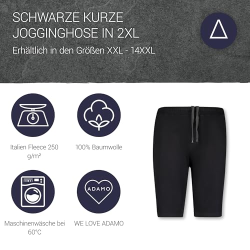 ADAMO Schwarze Kurze Jogginghose in großen Größen bis 14XL, Größe:14XL