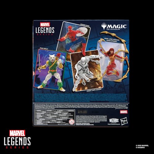Marvel Legends Series Magic: The Gathering, Figurine Spider-Man endommagé au Combat avec Carte Premium Exclusive