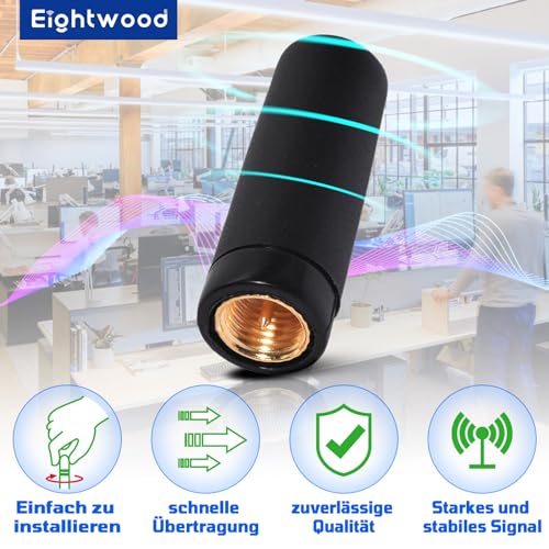 Eightwood WiFi Antenne 2.4GHz Antenne MIMO WLAN Antenna SMA Antenna Für WiFi Router Kamera PC Mainboard Bluetooth FPV Camera Monitor ZigBee usw.