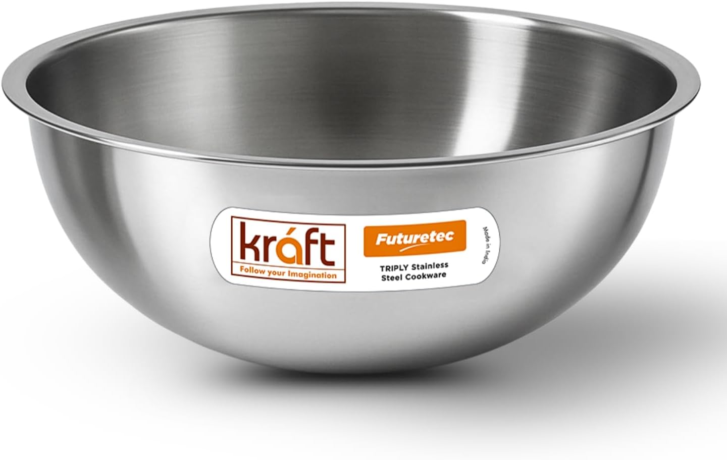 Kraft- follow your imagination Futuretec Triply Stainless Steel Extra Deep Tasla - 16 cm with 0.9 litres Capacity (Gas Stove and Induction Friendly) BPA and PFOA Free, Silver - 5 Years Warranty