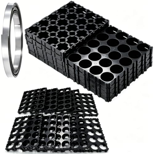 VISSQH 10pcs soporte de la batería 18650, 4x5celdas soporte de batería de litio de 18650, Soporte de Batería Cilíndrica de Soporte soporte de paquete de batería para batería DIY+10m Tira Níquel