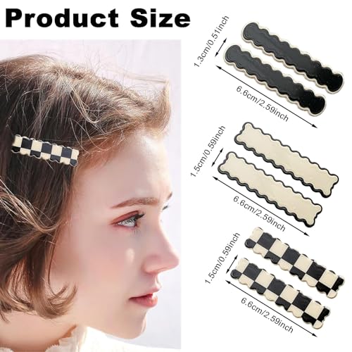 Sheharuhi 18 Pcs Acrylic Cute Checker Hair Clips, Simple Geometric Duckbill Clips, Korean Styling Minimalist Hair Barrettes For Women And Girls Hair Accessories thumb #1