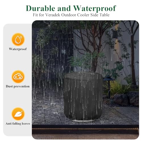Aidetech Capa de Mesa de Bar de Pátio para Refrigerador Externo, Capa de Mesa Lateral, Capa Redonda