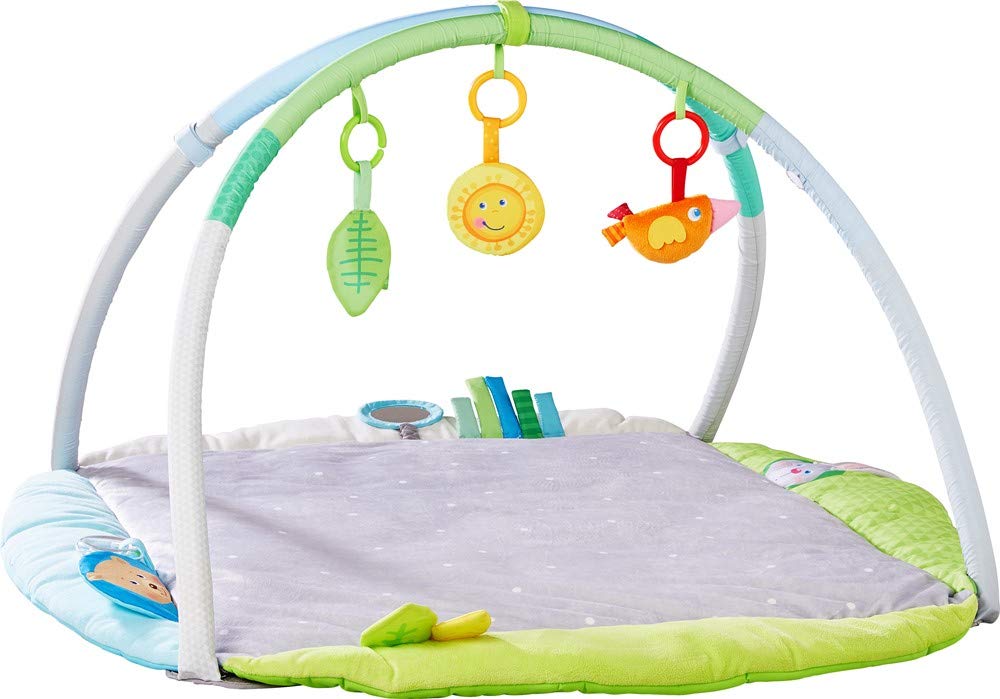 HABA 304778 - Nido di Peluche, con Morbida Coperta da Gioco, Archi Regolabili in Altezza con 3 Maniglie, Effetti acustici e ottici, Adatto dalla Nascita