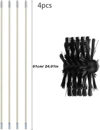 Miniatura 2 de Pssopp Herramienta de barrido de chimenea, cepillo de ventilación para secadora, kit de cepillo de chimenea de nailon reutilizable para chimeneas de