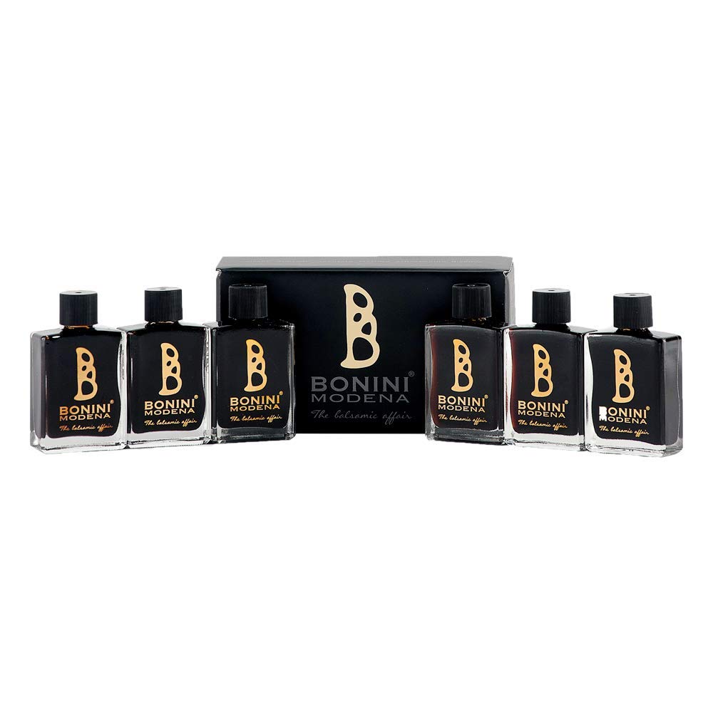 BONINI Producer of Traditional Balsamic Vinegar of Modena PDO, Balsamic Affair Collection The Whole Production Range for a Tasting Full of Emotions in 5 x 17ml, Made in Italy