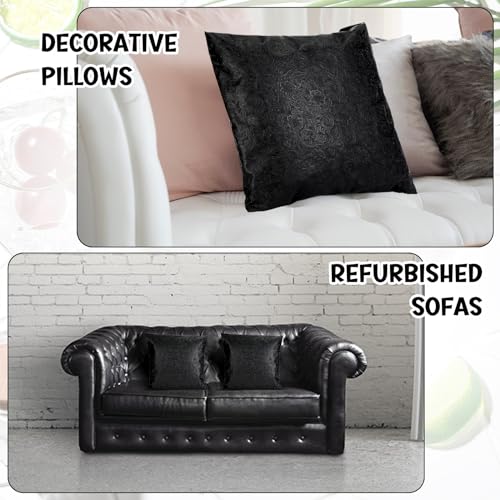 Locmeo 73\'\' x 55\'\' Tooled Faux Leather Sheets Vintage Floral Embossed Faux Leather Fabric Individual 2 Yard Cut Upholstery Flower Textured Synthetic Leather Material for DIY Crafts Making Sewing