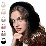 [Karcusiny] イヤーマフ レディース 防寒 耳当て 冬 折りたたみ式 耳あて 冬用 暖かい 耳カバー 可愛い ふわふわ イヤーマフ 防寒 防風 保温 調節可能 コンパクト 自転車・通勤・通学 ハンブルク 耳当て (ブラック)