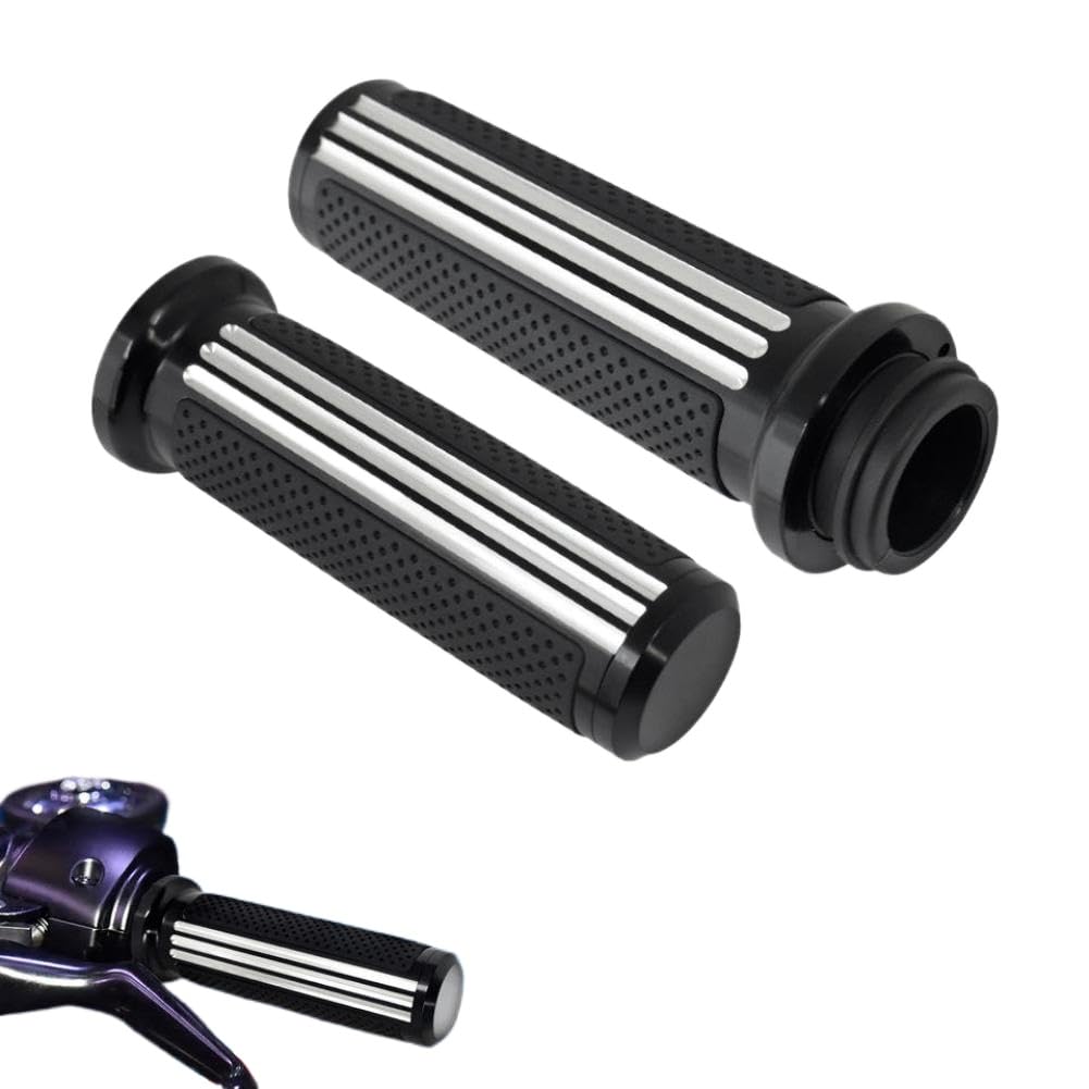 ZHpxCCzDp Motorcycle Handlebar Grips 25mm Electronic Throttle Compatible with Touring Street Electra FLHX Softail Slim FLHR(Hand Grips B)