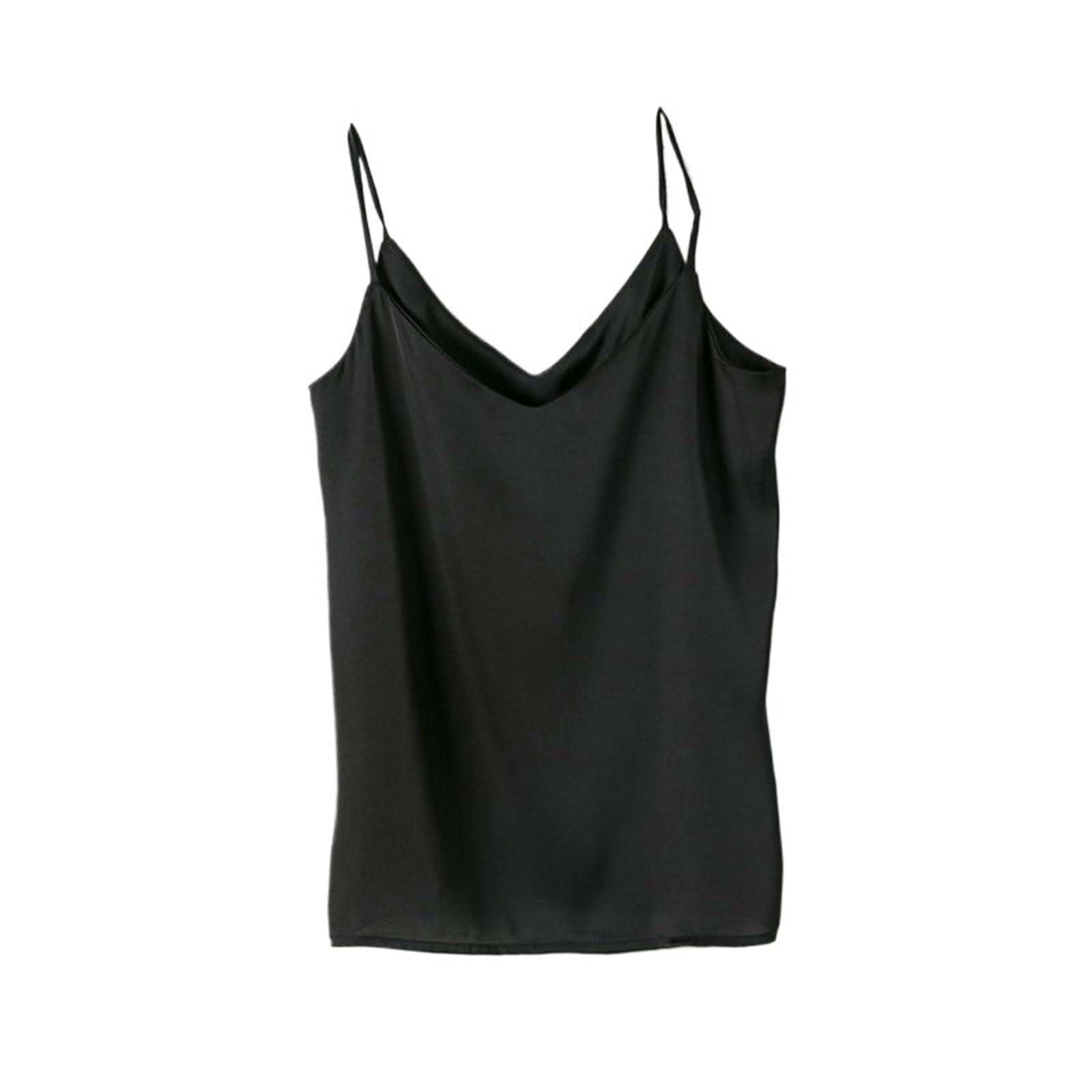 Top de Camisola de Seda Camisola de Tirantes for Mujer, Top Halter con Cuello en V, básica, sin Mangas, satén y Seda, for Verano, Primavera otoño para IR al Trabajo