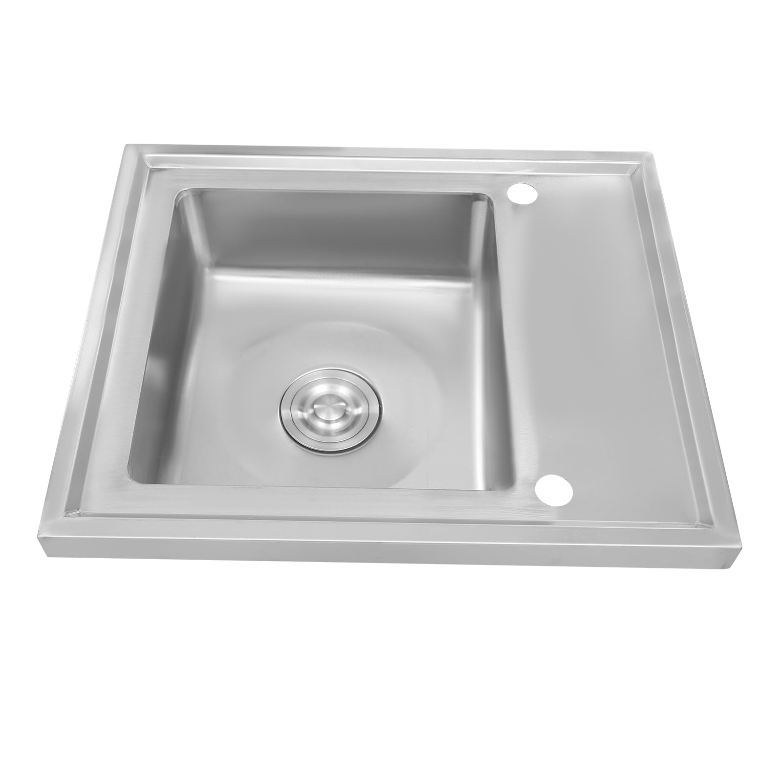 OUKANING Fregadero de acero inoxidable con escurridor, fregadero de acero inoxidable 201, fregadero de cocina empotrable con drenaje rápido y alta capacidad de carga de hasta 300 kg, para uso