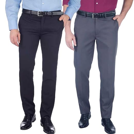 Kit 2 Calças Social Oxford Original Moda Lisa Masculina