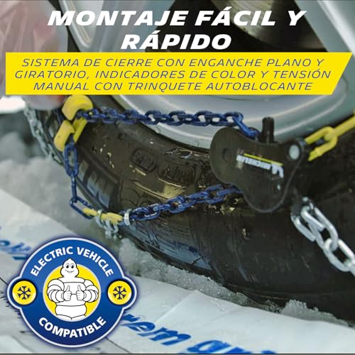 Cadenas de nieve metálicas MICHELIN 008429 Extrem Grip N°90 tensor manual 4