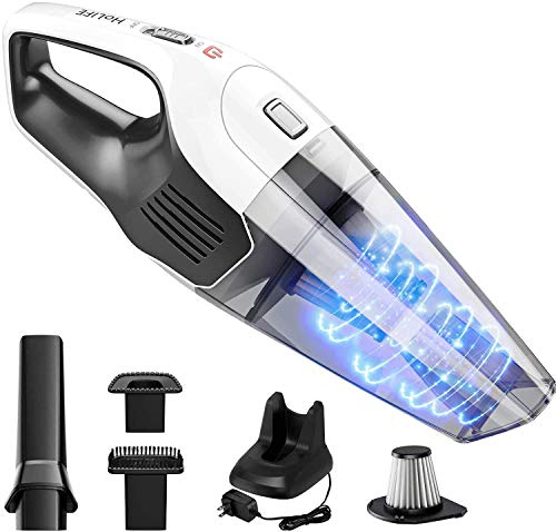 Holife Handheld Vacuum Cordless Cleaner Rechargeable 14.8V Portable Powerful Cyclonic Suction Lightweight Dry Lithium Hand Vac with Quick Charge for Home Pet Hair Car Cleaning, Black