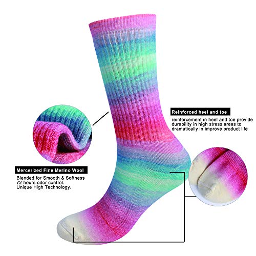 EnerWear 4 Pack Women's Merino Wool Outdoor Hiking Trail Crew Sock3