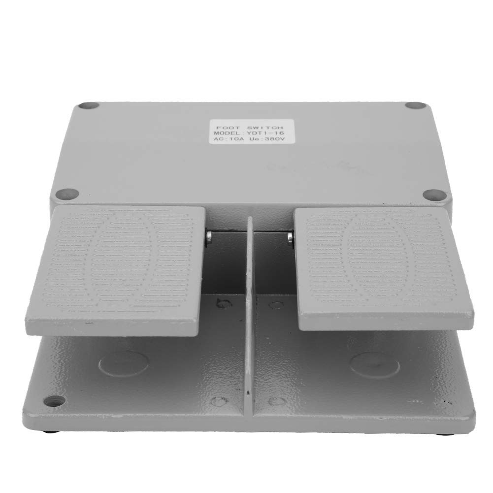 Interruptor de Pedal Doble 380VAC 10A de Superficie Lisa para Tornos Taladros de Columna y Punzonadoras