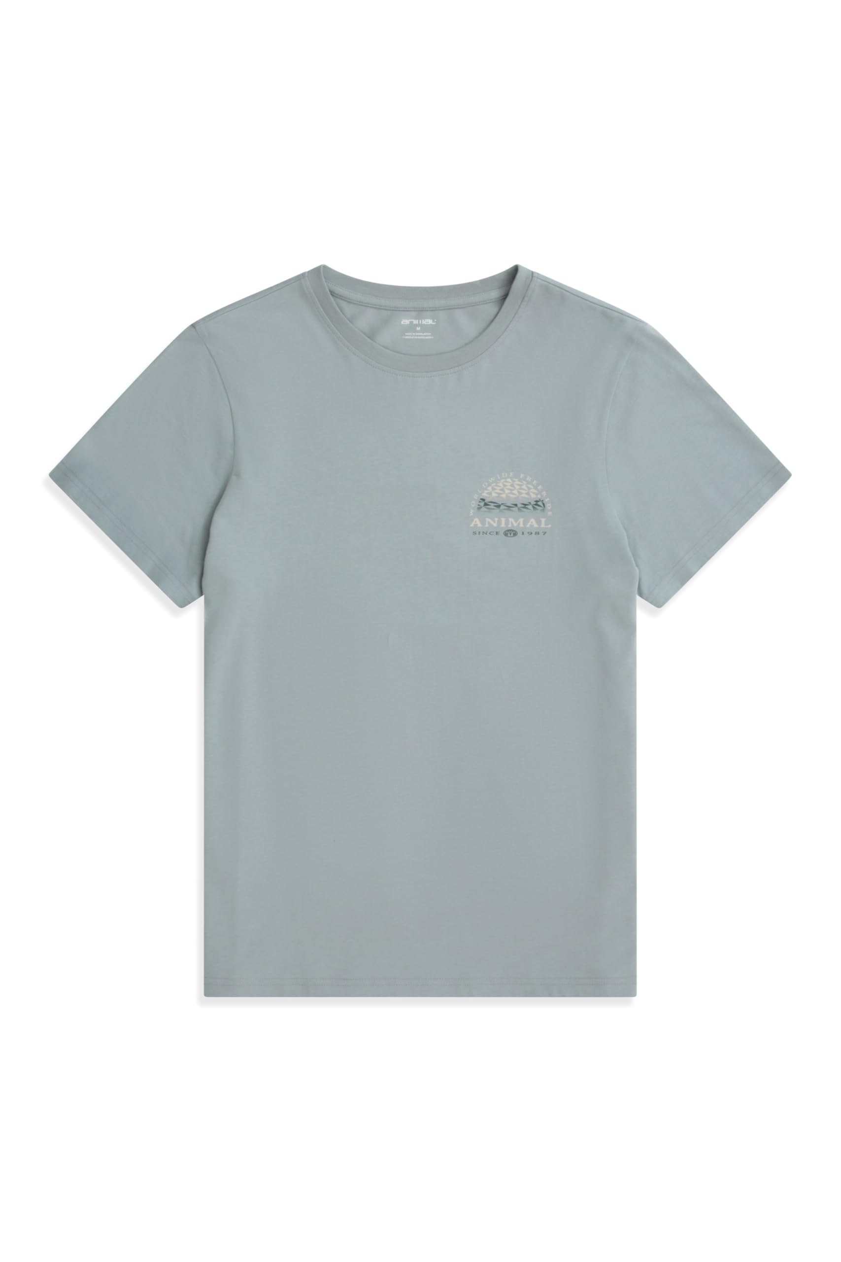 Animal Jacob Mens Cotton T-Shirt - Lightweight & Comfortable Tee in Soft Fabric, Relaxed fit - for Spring Summer, Beach, Holiday & Travel Light Teal 2XL