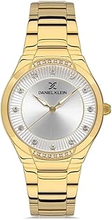 ساعة أنالوج حريمي بمينا فضي وسوار ذهبي من دانيال كلاين، DK.1.13216-6