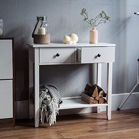 Vida Designs Windsor Stolik, Drewno, Biały, 30 x 80 x 74 cm