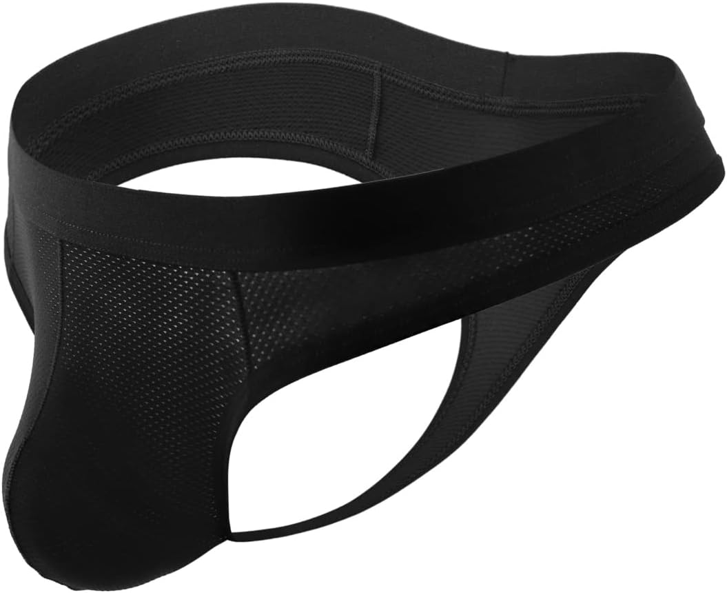MuscleMate 2022 Men's Thong Underwear, Hot Men's Porous Thong Underwear, No Physical Lines Men's Sports Underwear, Light-Weight. (X-Large, Black)