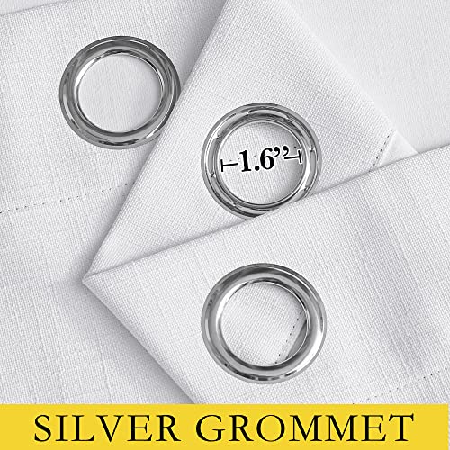 Image of NICETOWN White 100% Blackout Linen Insulated Patio Curtain 95 inch Long