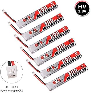 Gaoneng 6pcs 300mAh HV 1S Lipo Battery FPV Battery 30C 3.8V with JST-PH