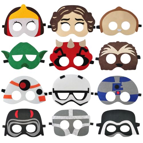 NF ORANGE 12pcs Galaxy Wars Birthday Party Masks Galaxy Wars Party Supplies for Role Playing Birthday Dress Up Props