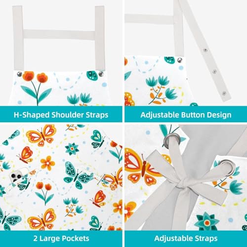 Tablier de serveuse multicolore avec 4 broches ajustables - 4