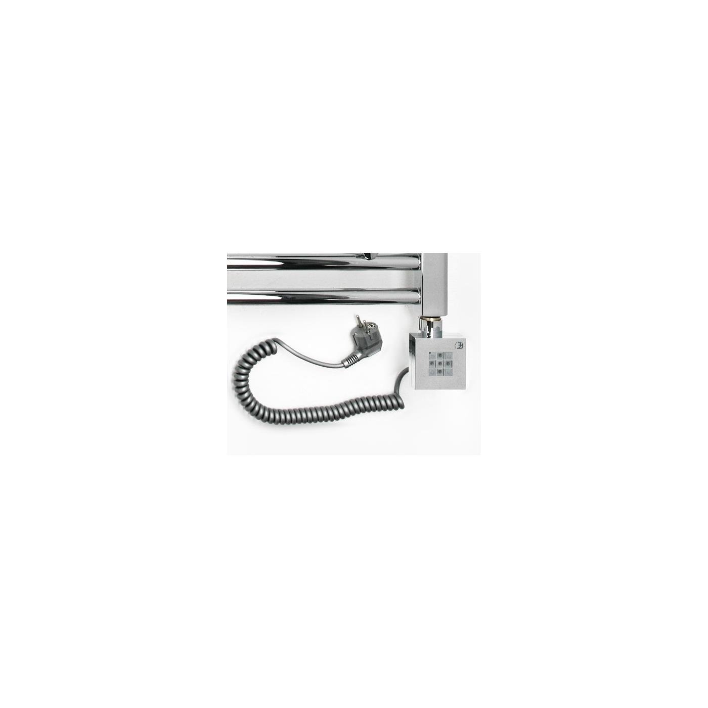 Radiateur électrique Seche-Serviette Chromé 300 Watts, Barres courbées-775htx500l