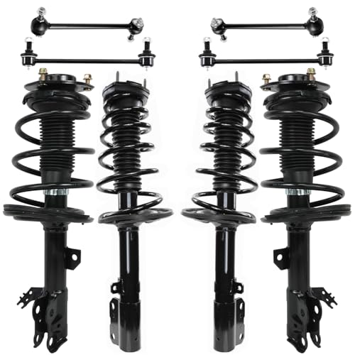 Image of Detroit Axle - 8pc Front Rear Struts Sway Bars for Toyota 2012-2017 Camry 4 Struts with Coil Spring Assembly 4 Sway Bar End Links 2013 2014 2015 2016 Replacement Suspension Kit