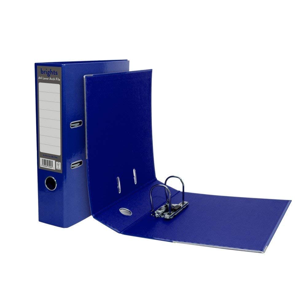 JMS® Brights Cardboard Laminated A4 Lever Arch Files - Navy (Pack of 20)