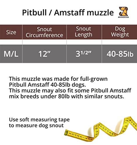 Bronzedog Pitbull Dog Muzzle Breathable Metal Basket For Large Dogs Amstaff Staffordshire Terrier Biting Chewing Barking (Dark Brown) #TOP1