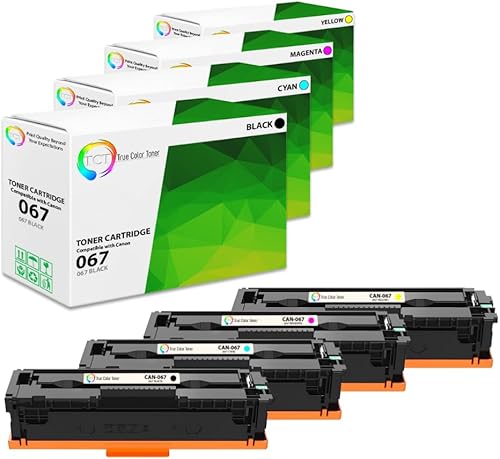TCT Cartucho de tóner de repuesto prémium compatible con Canon 067 5102C001 5101C001 5100C001 5099C001, funciona con impresoras Canon i-SENSYS disponible en Yaxa Peru